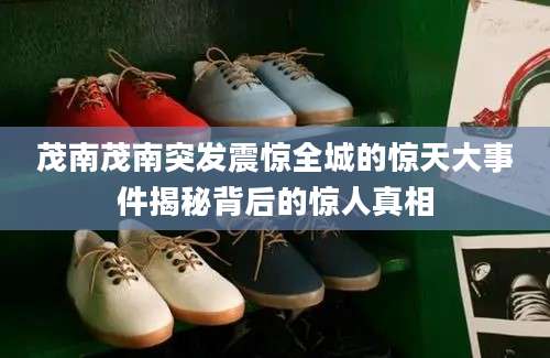 茂南茂南突发震惊全城的惊天大事件揭秘背后的惊人真相
